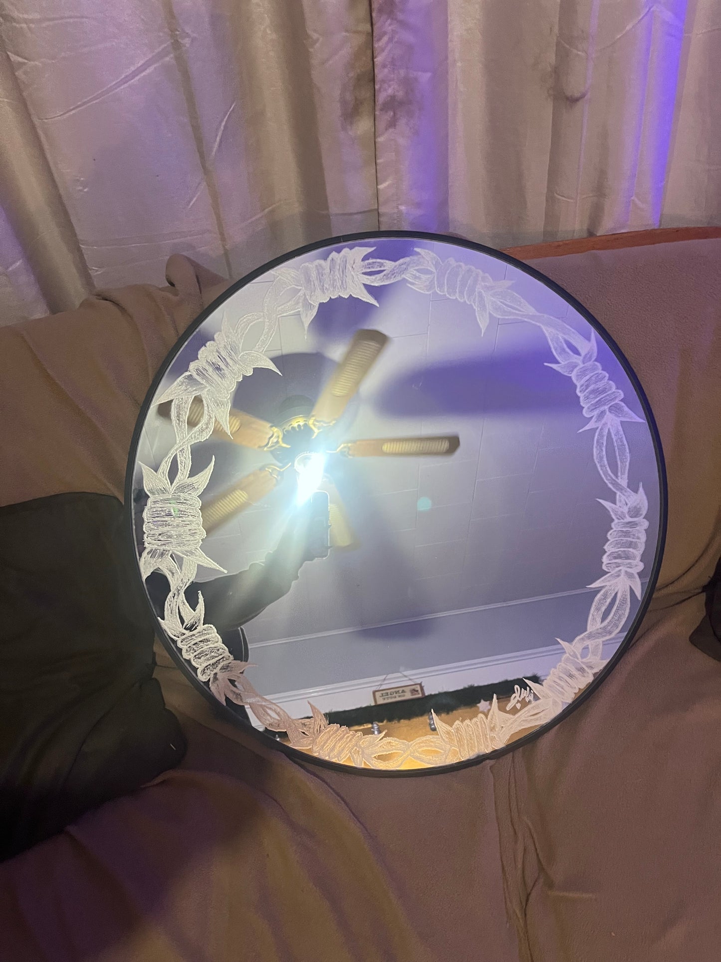 Engraved mirror