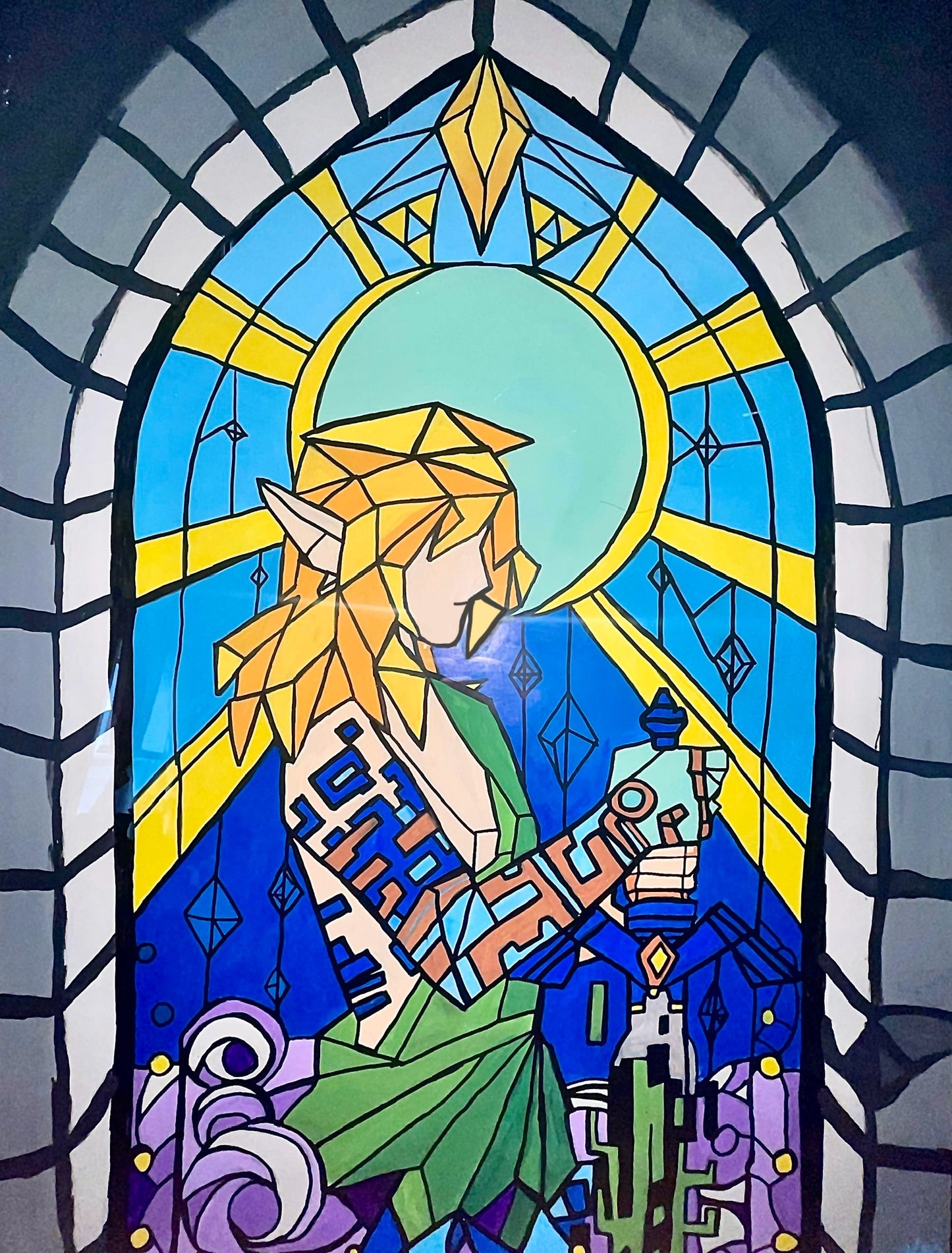 Legends of Zelda stained glass print