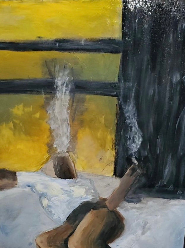 Girl smoking print