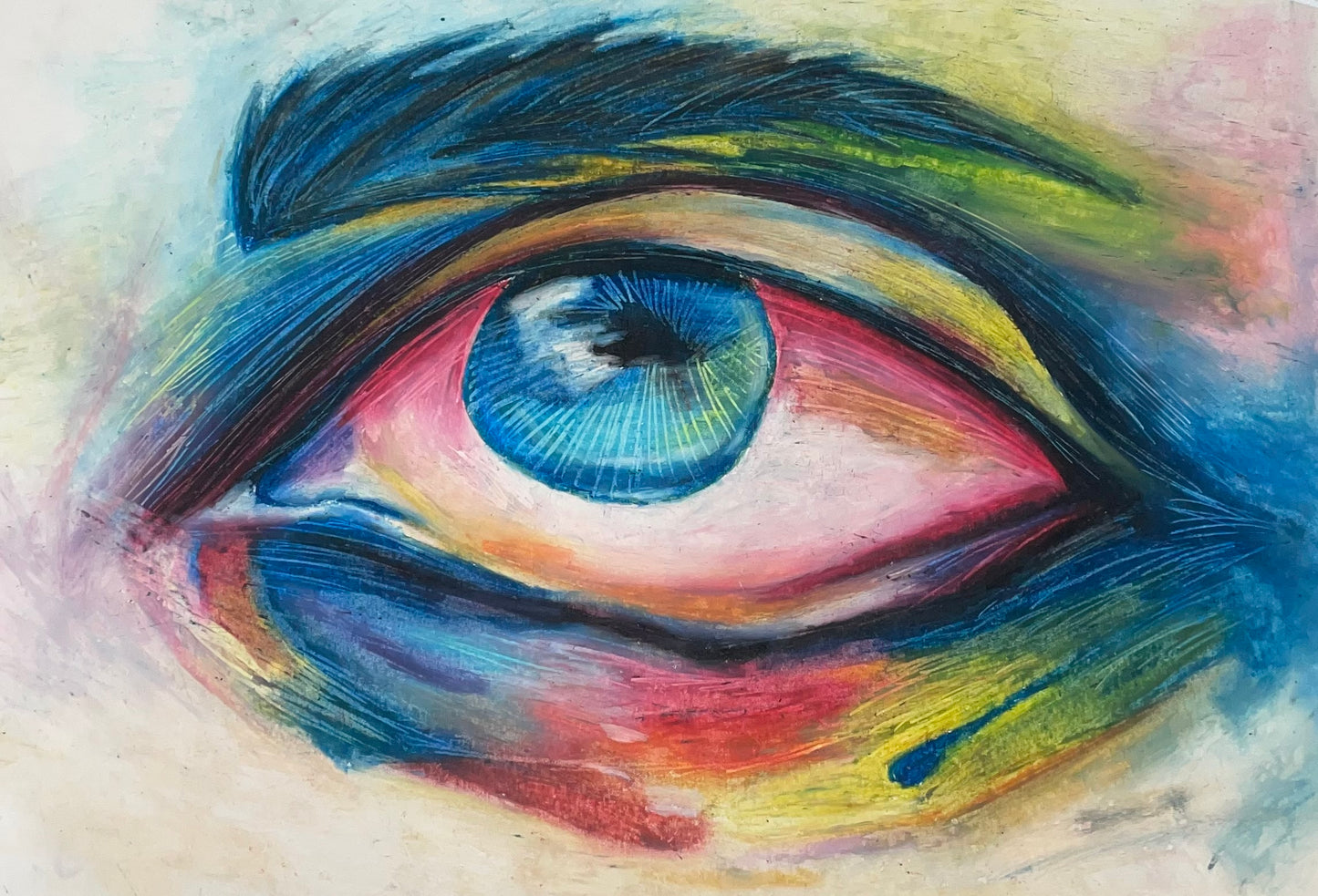 Eye print (oil pastels)