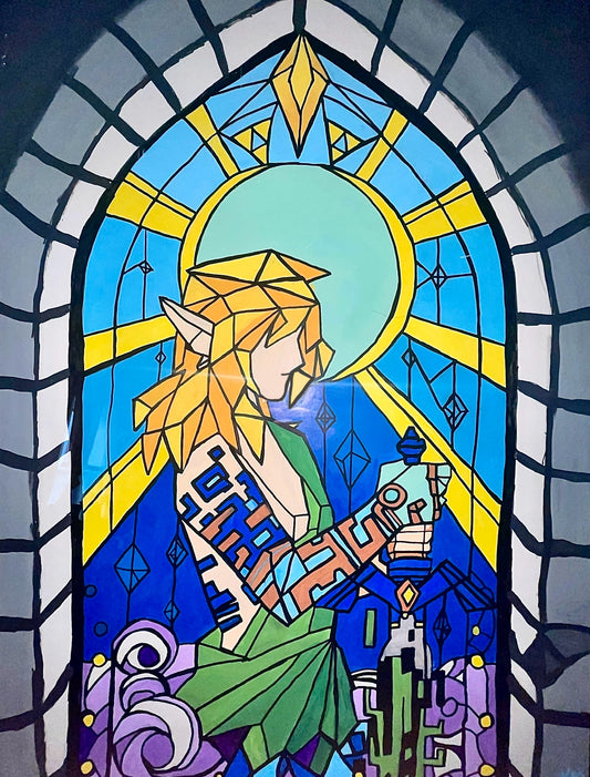 Legends of Zelda stained glass print